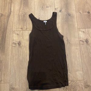 Splendid ribbed tank top size small brown color